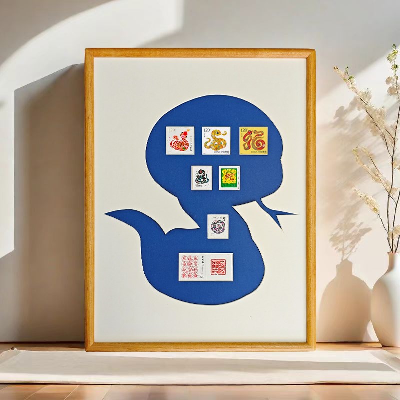 蛇年生肖相框实木榫卯结构仪式感小礼物精美摆件送朋.友生日礼物