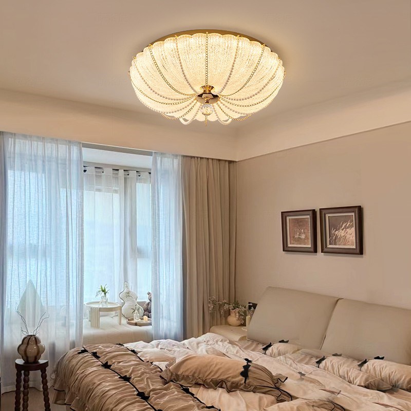 法式卧室吸顶灯南瓜灯轻奢水晶主y卧书房2025新款现代简约中山灯