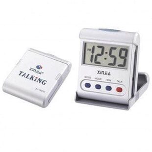 中文语音报时钟折叠钟闹铃闹钟老人盲人语音报时表数字床头钟