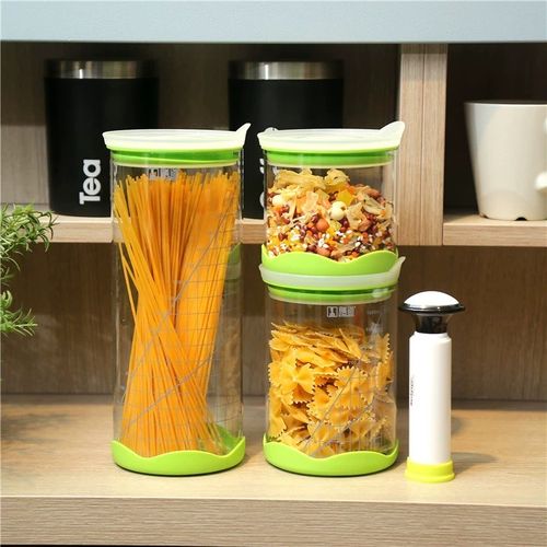 3件套~玻璃真空密封罐大容量y防潮防霉储物瓶罐咖啡茶叶杂粮桶微