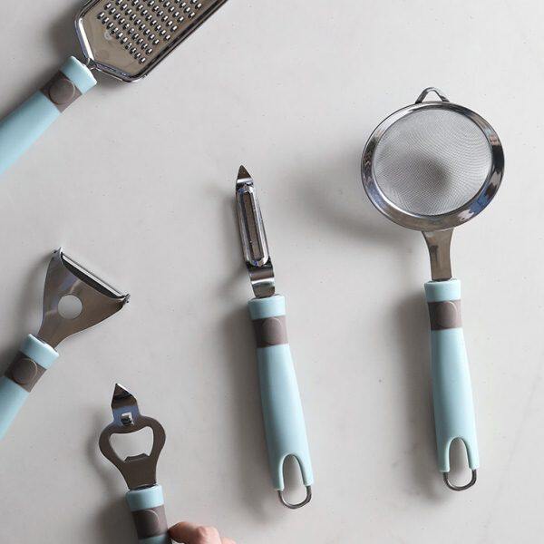 蓝莲花薄荷绿U型尾系列厨房小工具神器实用开瓶器夹碟器打蛋器