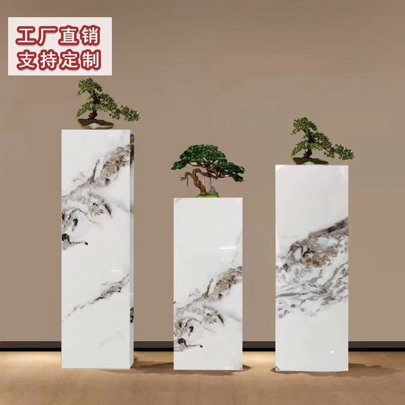 落地式工艺品摆件台花架展厅玄关酒店会所装M饰立柱大理石雕塑底