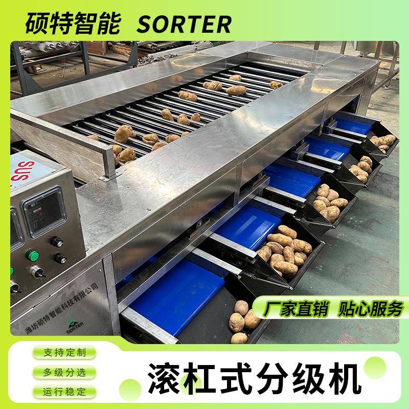 土豆大小分拣机西红柿滚杠选果机油桃鲜冬枣直径分选机