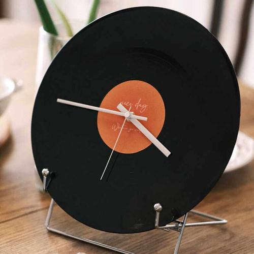 落日黑胶唱片时钟表咖啡厅酒吧客厅复古餐厅挂墙摆件装饰品电视柜