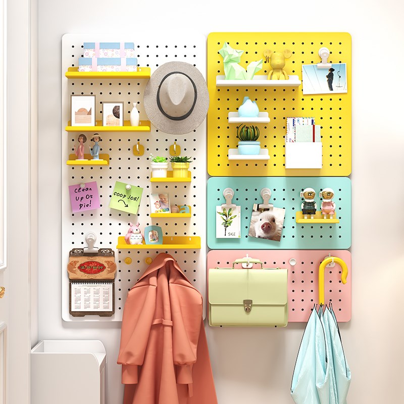 免打孔金属洞洞h板墙壁隔板置物架墙上挂板玄关书桌收纳墙面展示