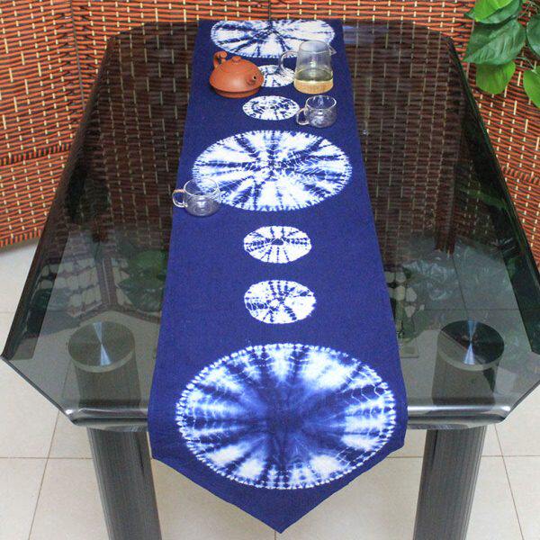 大理白族手工艺扎染桌旗家居茶苑咖啡厅电视柜特色装饰布艺长桌巾