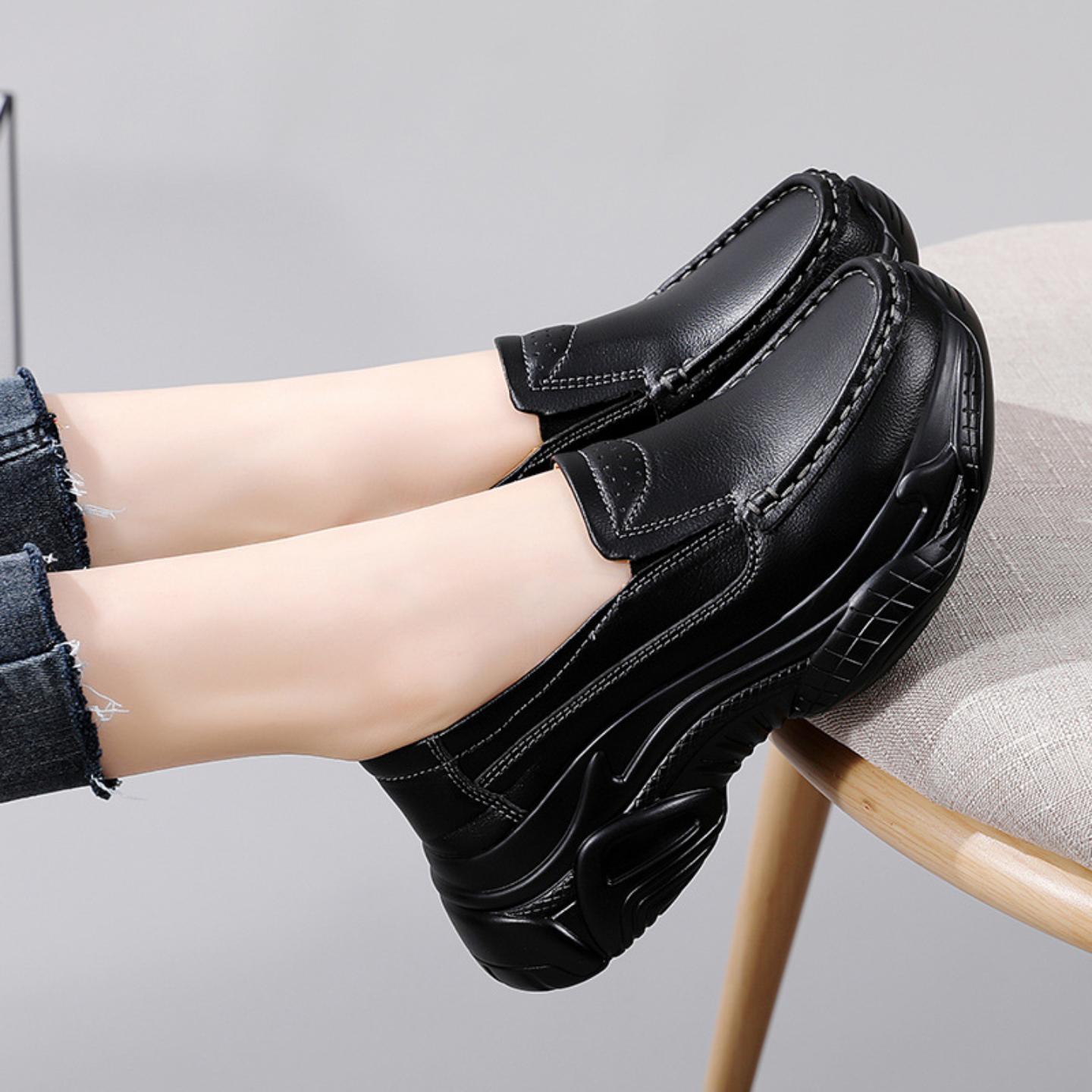 一件松糕底女鞋摇摇鞋休闲小白鞋女单鞋增高透气