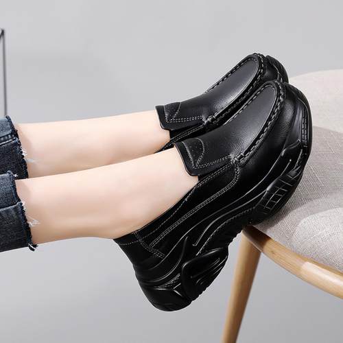 一件松糕底女鞋摇摇鞋休闲小白鞋女单鞋增高透气