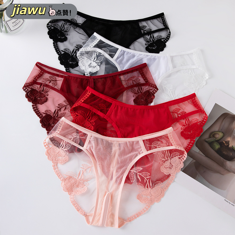 镂空细带黑色蕾丝内裤女禁欲系透