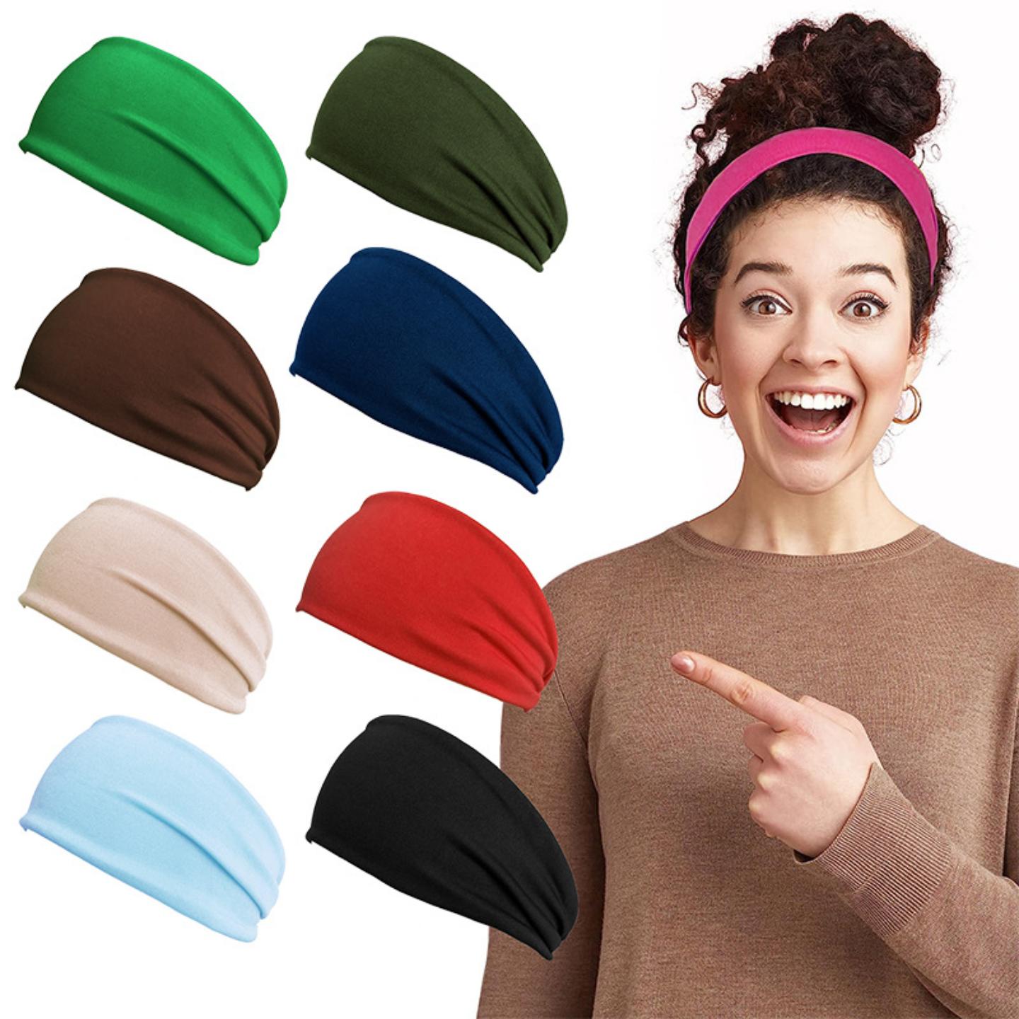 女士瑜伽吸汗纯色运动头带