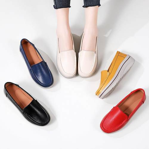 韩版摇摇鞋新款外贸爆款百搭厚底乐福鞋休闲鞋松糕皮鞋女