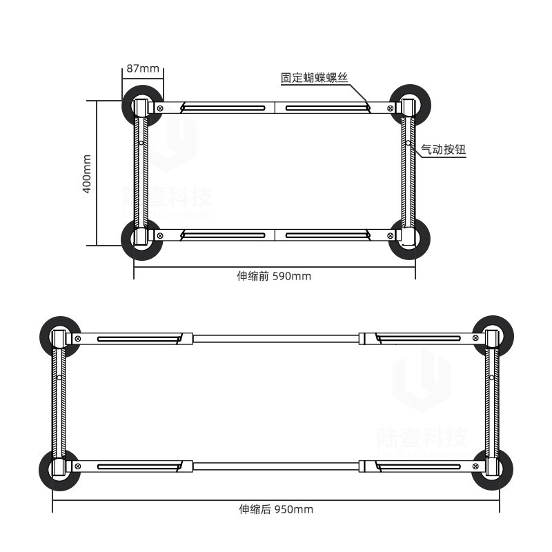 四爪伸缩32寸55寸65寸液晶屏吸盘 手持真空吸盘显示屏维修吸屏器