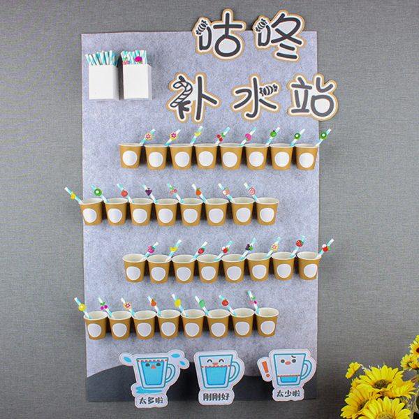 幼儿园喝水记录袋饮水打卡区域袋健康卡袋收纳挂袋挂墙中班喝水墙,家居饰品,文化墙贴,淘宝优惠券,粉丝福利购,淘宝优惠卷