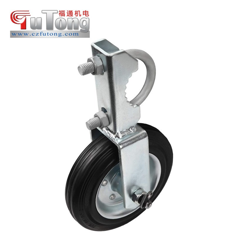 6英寸带U型螺栓支撑轮热镀锌门用辅助脚轮 重型万向轮