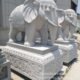 石雕大象一对酒店小区别墅家门口摆件装 饰汉白玉动物雕塑 石象