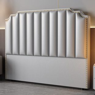 双人实木床头板超薄落地科技布床头靠背单独定制软包简约现代新款