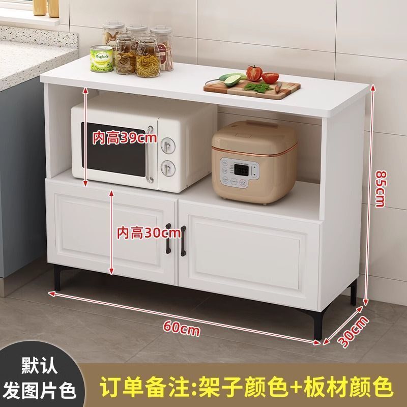 厨房置物架落地微波炉烤箱储物柜切菜桌备餐台橱柜家用餐边收纳柜
