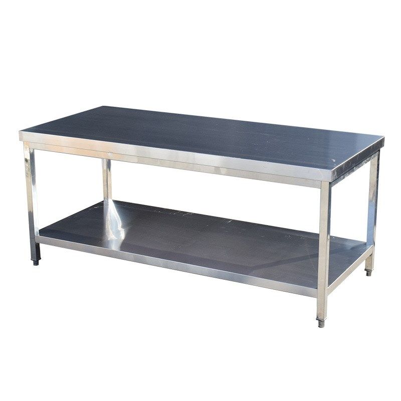 加厚304不锈钢工作台双层三层异形厨房操作台商用201桌面储物桌子