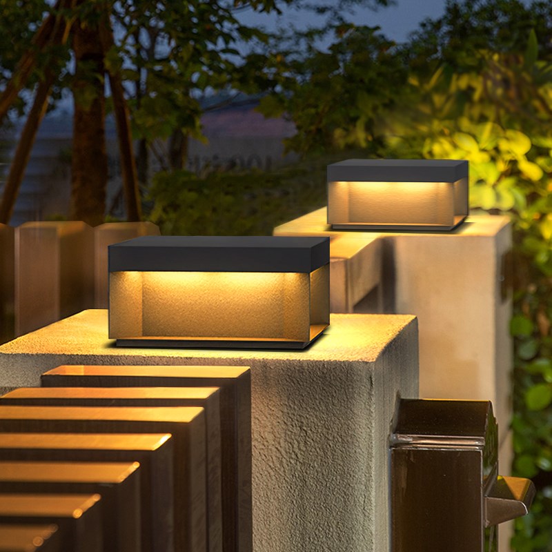 柱头灯太阳能户外门柱灯庭院灯别墅大门柱子灯防水V围墙灯室外院