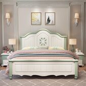 韩式 白色实木双人床1.8米1.2米1.35米儿童单人床1.5米田园公主床