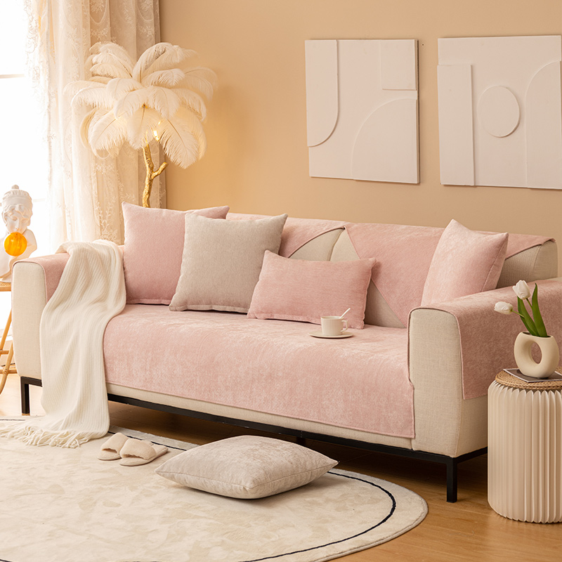 沙发垫小清新四季通m用粉色防滑套罩高档真皮坐垫子简约现代盖布