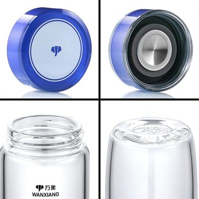 万象新款盖子漏斗茶漏滤网单双层玻璃杯身不锈钢盖茶水杯子配件