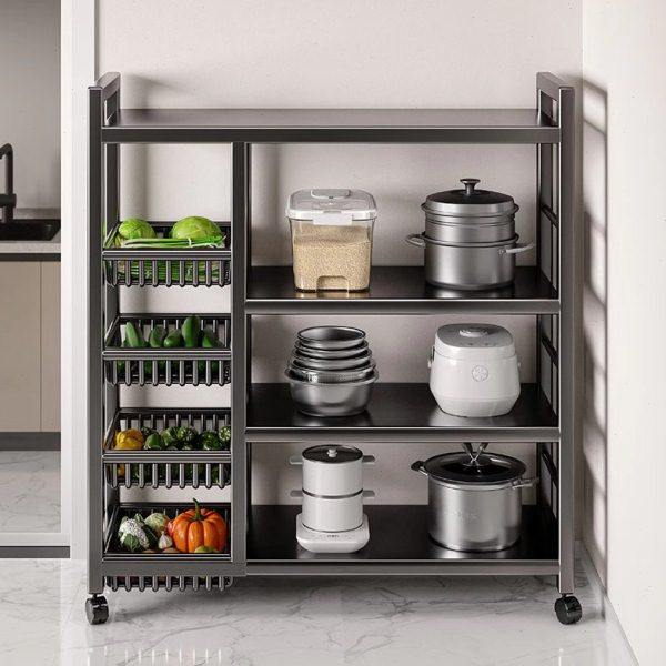 厨房置物架落地多功能微波炉锅具多层蔬菜篮子收纳储物架夹缝阳台,厨房/烹饪用具,果蔬置物架/篮/框,淘宝优惠券,粉丝福利购,淘宝优惠卷