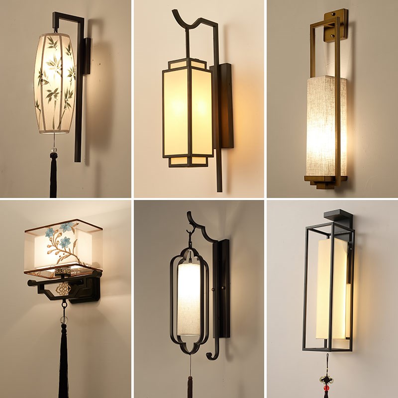 新中式客厅壁灯简约现代电视背景墙灯卧室床头灯S过道楼梯装饰灯