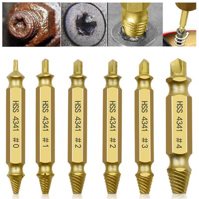 金色6支装4341螺丝取出器 HSS材质断头螺丝取出器取钉器盒装