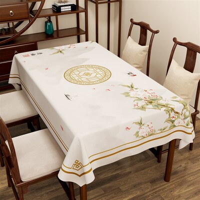 新中式国风桌布防水防油免洗长方形台布2025新款S轻奢高级感餐桌