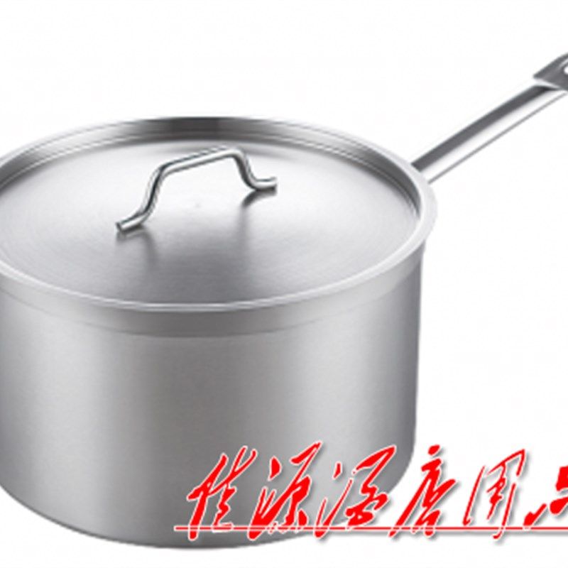 24cm单柄加厚不锈钢复底汁锅高身汤锅料理锅煮奶锅面锅电磁炉通用