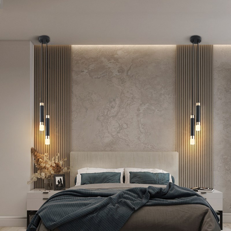 床头吊灯简约长条吧台吊灯2024新款创意极简主卧室长线小吊灯