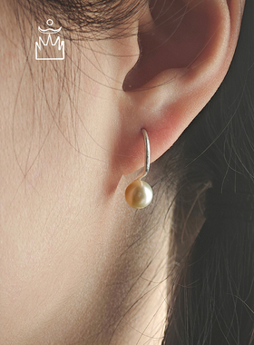 矣太【垂露】天然淡水真珍珠耳环女新款正品轻奢纯银耳圈耳扣耳饰