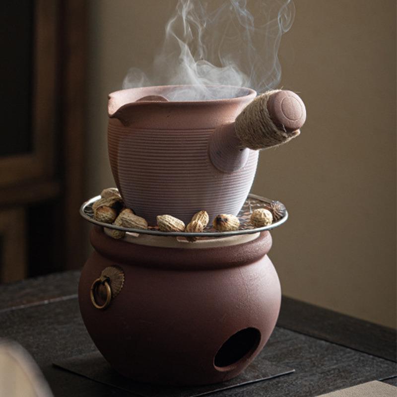 罐罐煮茶炉粗陶围炉煮茶炭炉耐高温陶瓷木炭明火烧炉温茶小烧烤炉