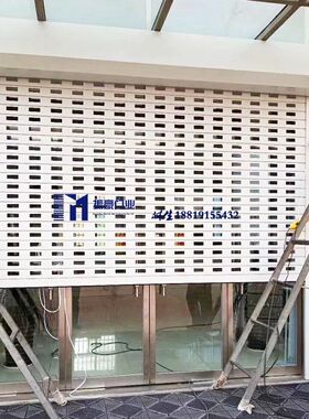 定空阳台防盗卷冲门 电动开启卷闸门 铝合金缕制透气帘孔庭院门