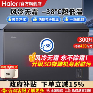 海尔冰柜风冷无霜一级能效家用商用大容量冷冻柜166/200/300升
