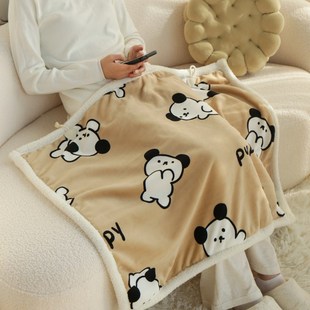 牛奶绒盖腿小毛毯 午睡毯s子办公室工位腿部保暖神器 沙发午休盖