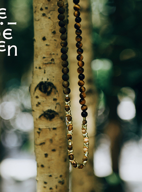 MEIDEHEN美得很沉迹寻香·沉香虎睛石四方间隔珠串项链手串