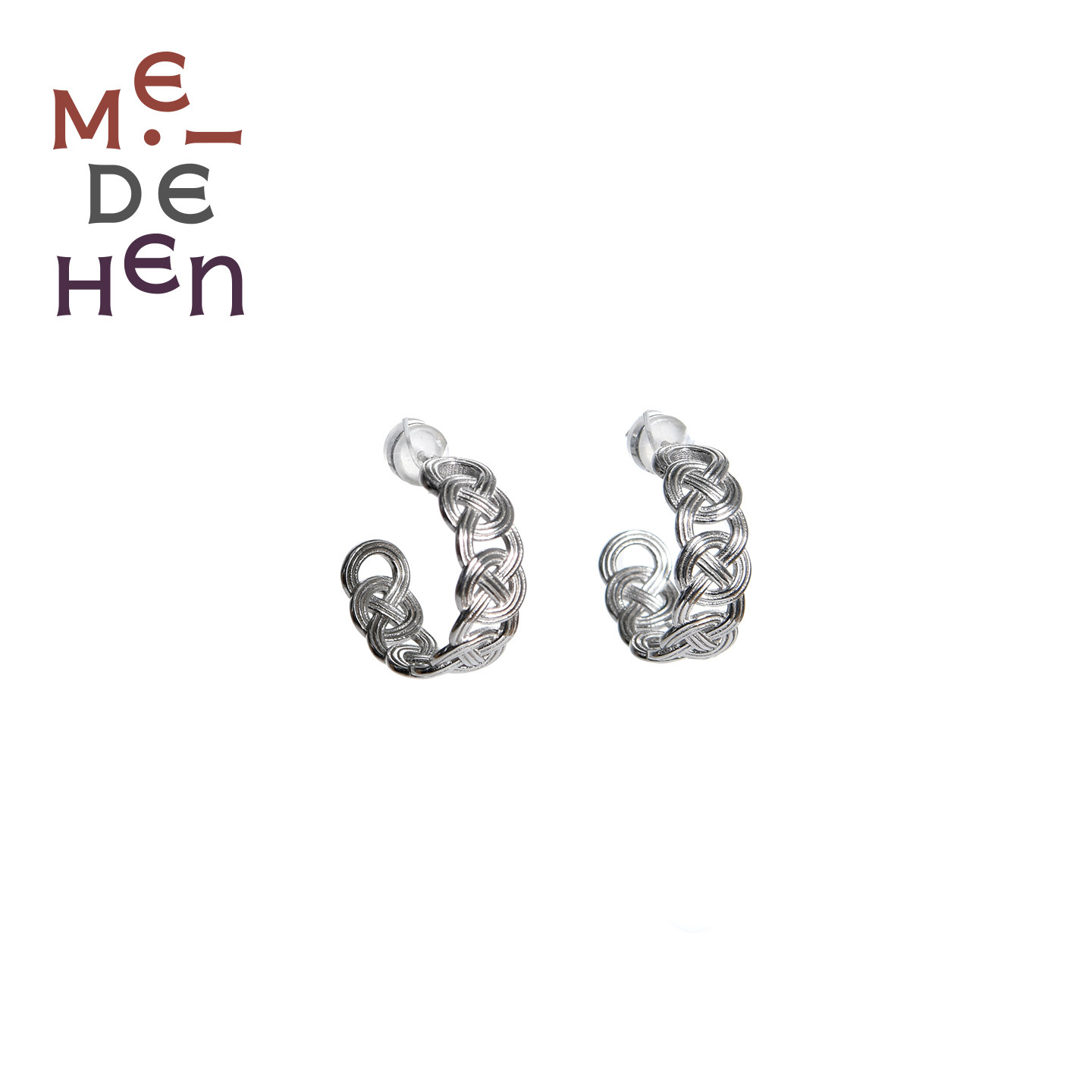 【明星同款】MEIDEHEN美得很银环十字藤编耳圈耳钉耳坠戒指礼物
