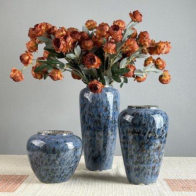 新中式陶瓷花创意摆件电视柜客厅玄关餐桌干花水养陶家居装饰,家居饰品,花瓶,淘宝优惠券,粉丝福利购,淘宝优惠卷