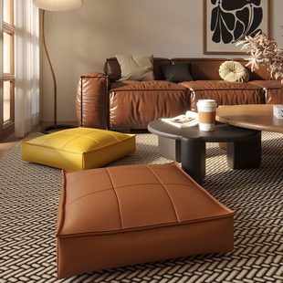 地上蒲团坐垫卧室沙发踏脚皮革矮客厅坐墩座垫家用休闲懒人沙发垫