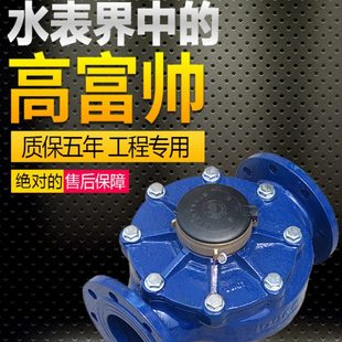 法兰水表浪花大肚子50/80/100/150旋翼式自来水防盗大口径机械