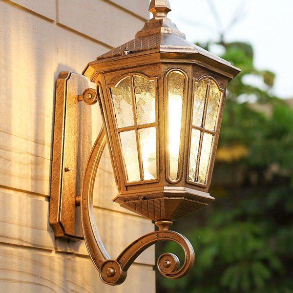 欧式壁灯户外防水室外墙壁庭院双头别墅大门口阳台仿古太阳能挂灯