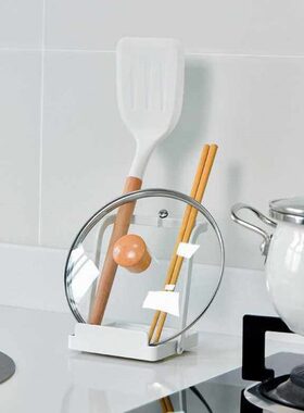 白色厨房锅铲托台面菜板沥水一体锅盖架 家用灶台筷子汤勺锅铲架
