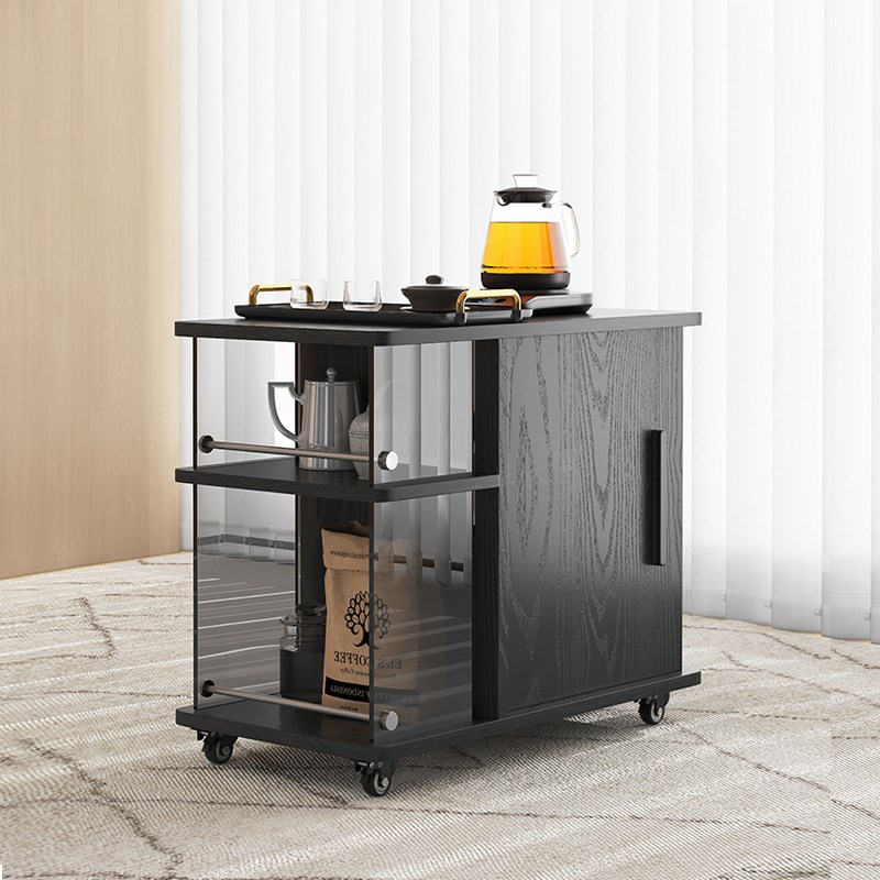 沙发边几多功能移动茶台茶桌小柜子储F物柜客厅实木茶水柜休闲边
