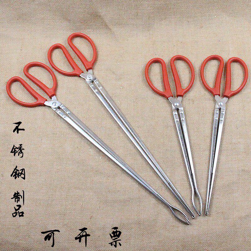 加长黄鳝夹不锈钢鳝鱼钳控鱼器泥鳅夹螃L蟹夹鳝鱼夹子垃圾夹铁钳