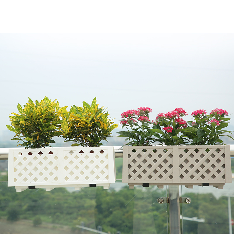 长方形挂花盆阳台栏杆悬挂式带架子网格花箱庭院花园布.置种菜神