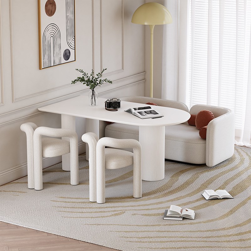 影楼婚纱店奶油风洽谈接待沙w发桌椅美容院美甲店休息区会客沙发