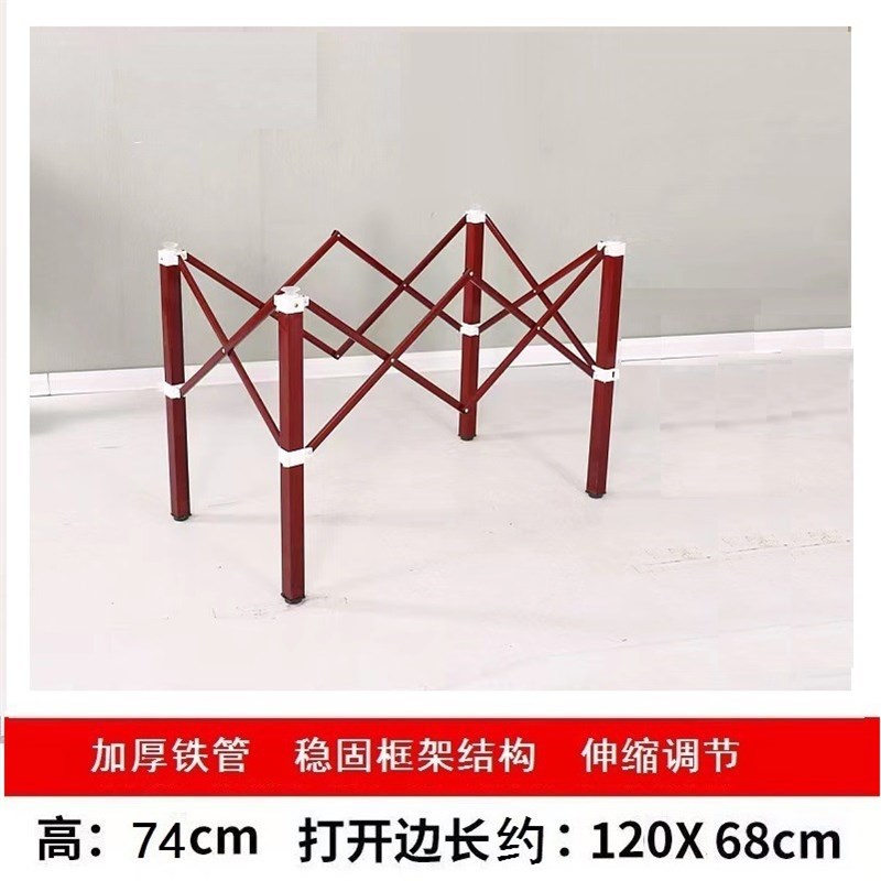 折叠桌子腿支架加厚不锈钢架圆桌伸缩式长方N形正方形家用餐桌支