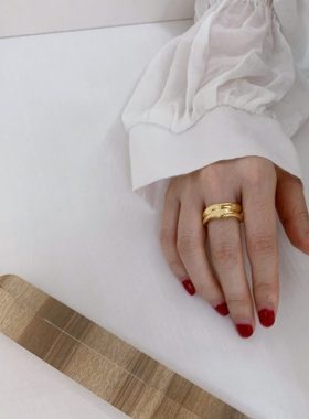 解构经典～重塑格调！多维立体质感宽版戒指可水洗包金上档次潮
